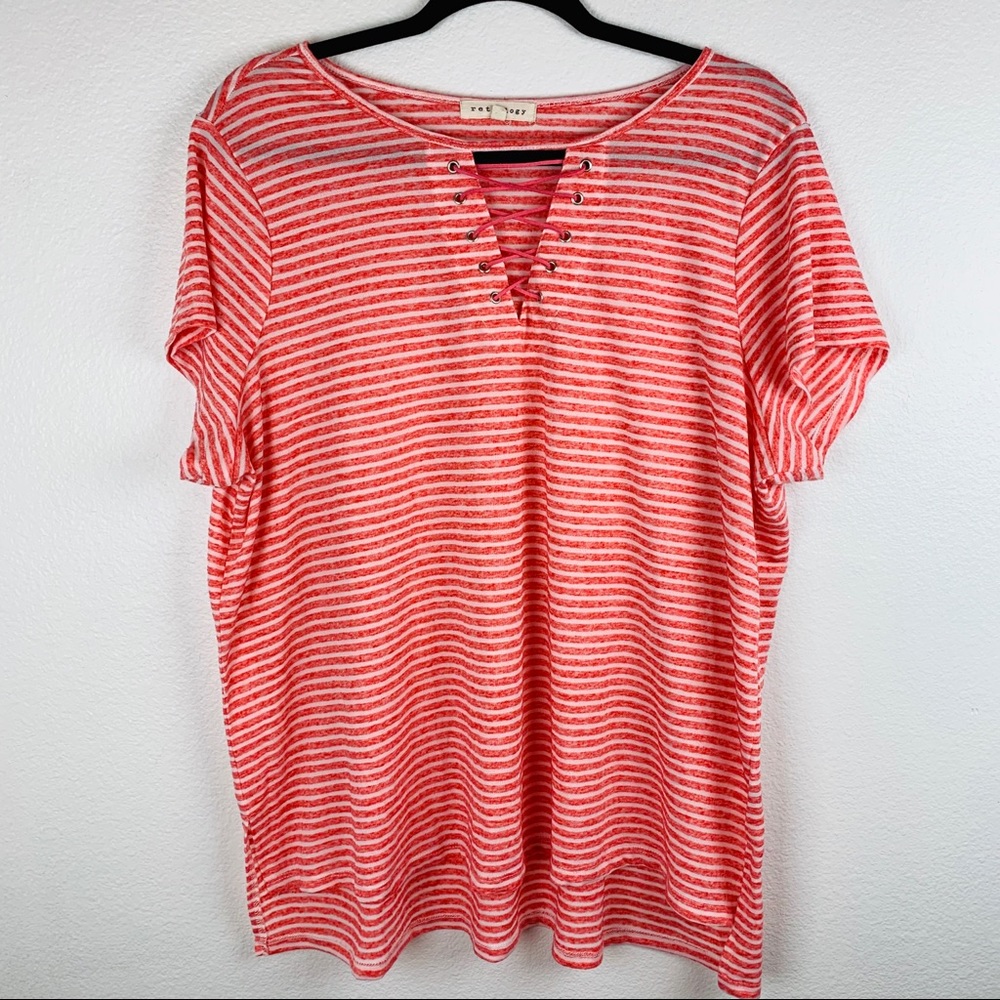 Retrology Plus Size Stripped Summer Shirt
